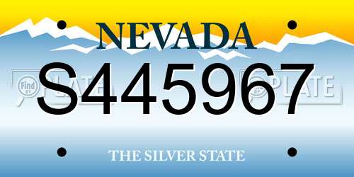 S445967 Nevada License Plate