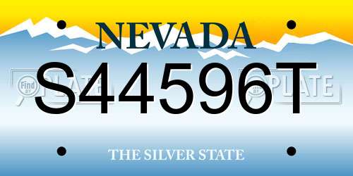 S44596T Nevada License Plate