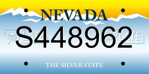 S448962 Nevada License Plate