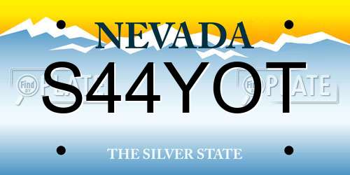 S44YOT Nevada License Plate
