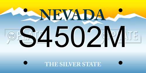 S4502M Nevada License Plate