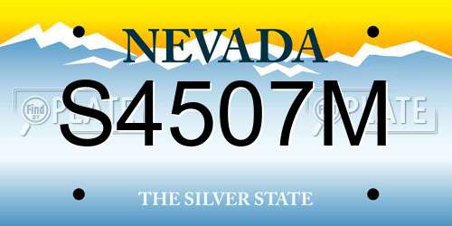 S4507M Nevada License Plate