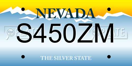 S450ZM Nevada License Plate