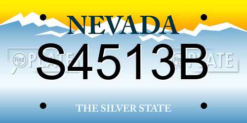 S4513B Nevada License Plate