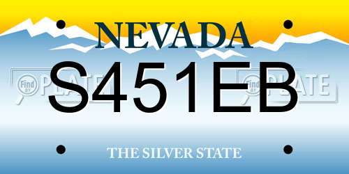 S451EB Nevada License Plate