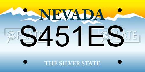 S451ES Nevada License Plate