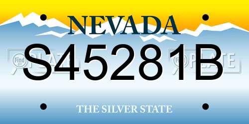 S45281B Nevada License Plate