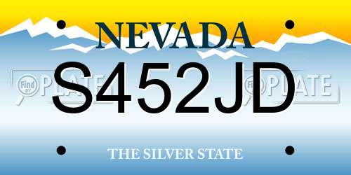 S452JD Nevada License Plate