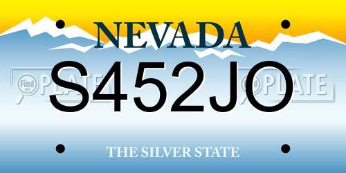 S452JO Nevada License Plate