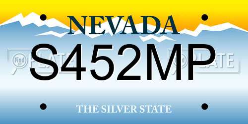 S452MP Nevada License Plate