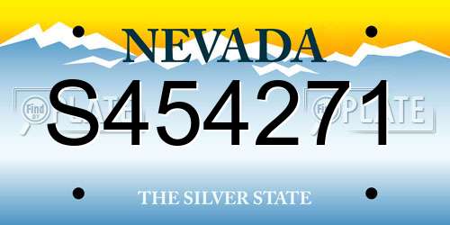 S454271 Nevada License Plate