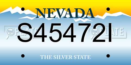 S45472I Nevada License Plate