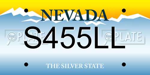 S455LL Nevada License Plate