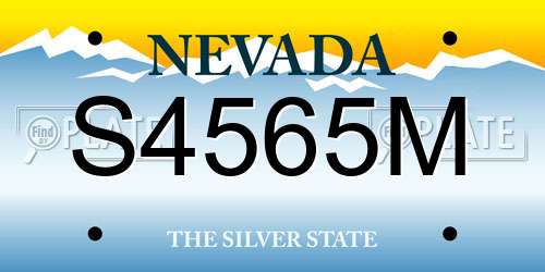 S4565M Nevada License Plate