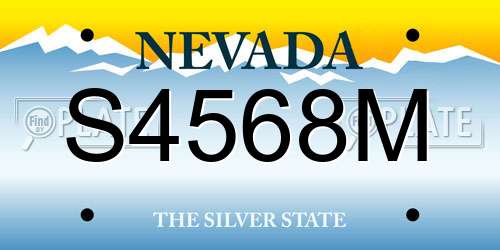 S4568M Nevada License Plate