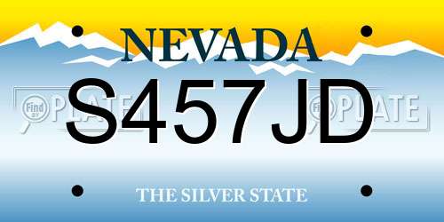S457JD Nevada License Plate