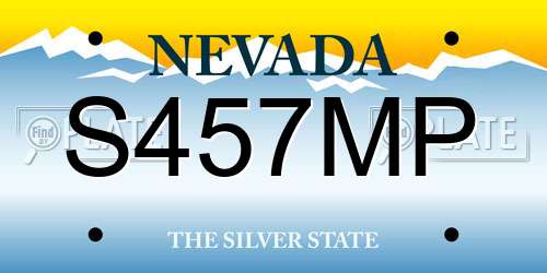S457MP Nevada License Plate