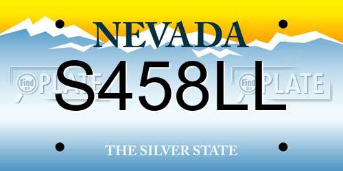 S458LL Nevada License Plate