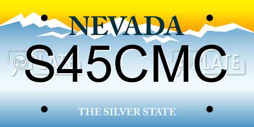 S45CMC Nevada License Plate