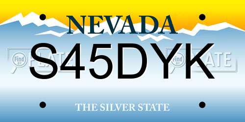 S45DYK Nevada License Plate