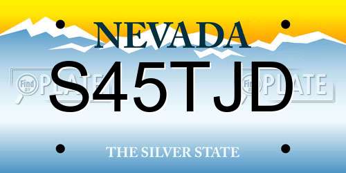 S45TJD Nevada License Plate