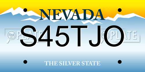 S45TJO Nevada License Plate