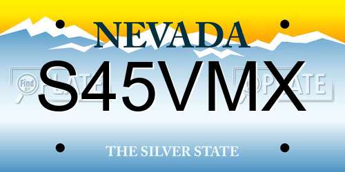 S45VMX Nevada License Plate