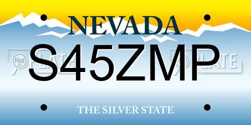S45ZMP Nevada License Plate
