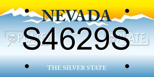 S4629S Nevada License Plate