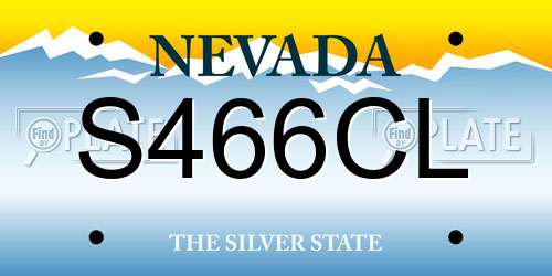 S466CL Nevada License Plate