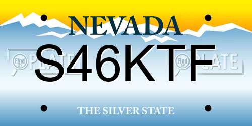 S46KTF Nevada License Plate