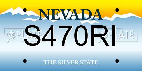 S470RI Nevada License Plate