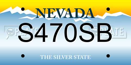 S470SB Nevada License Plate