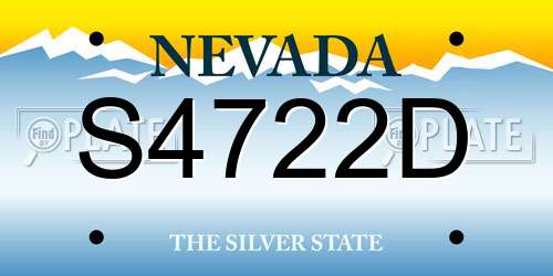 S4722D Nevada License Plate