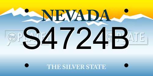 S4724B Nevada License Plate