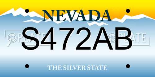 S472AB Nevada License Plate