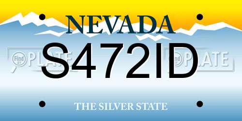 S472ID Nevada License Plate