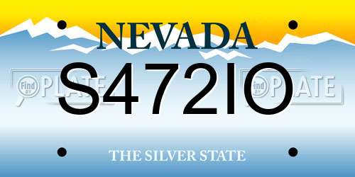 S472IO Nevada License Plate