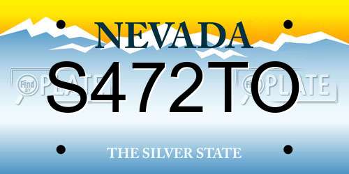 S472TO Nevada License Plate