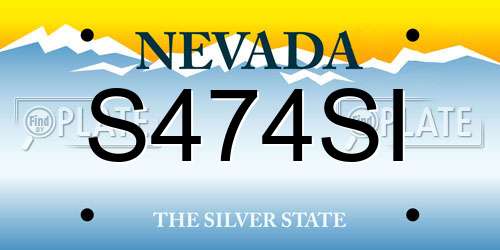 S474SI Nevada License Plate