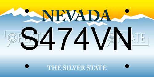S474VN Nevada License Plate
