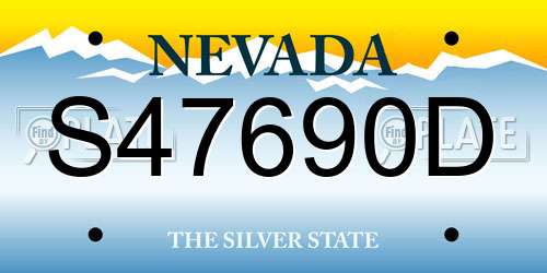 S47690D Nevada License Plate