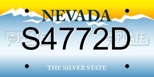 S4772D Nevada License Plate