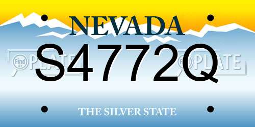 S4772Q Nevada License Plate