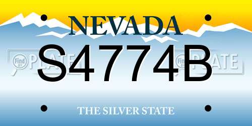 S4774B Nevada License Plate