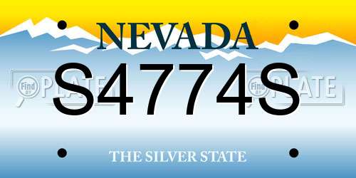 S4774S Nevada License Plate