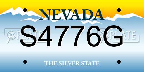 S4776G Nevada License Plate