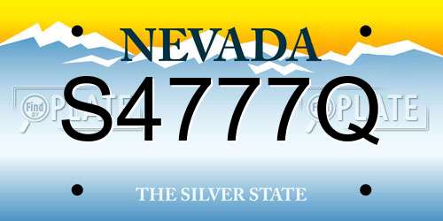 S4777Q Nevada License Plate