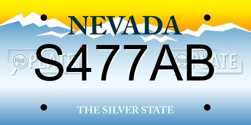 S477AB Nevada License Plate