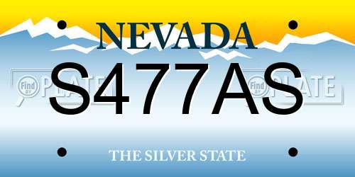 S477AS Nevada License Plate
